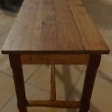 Table de ferme en chêne à pieds joinds par une entretoise