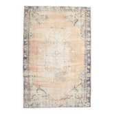 5x8 Peach & Blue Classic Pattern Turkish Vintage Rug, 168x250Cm