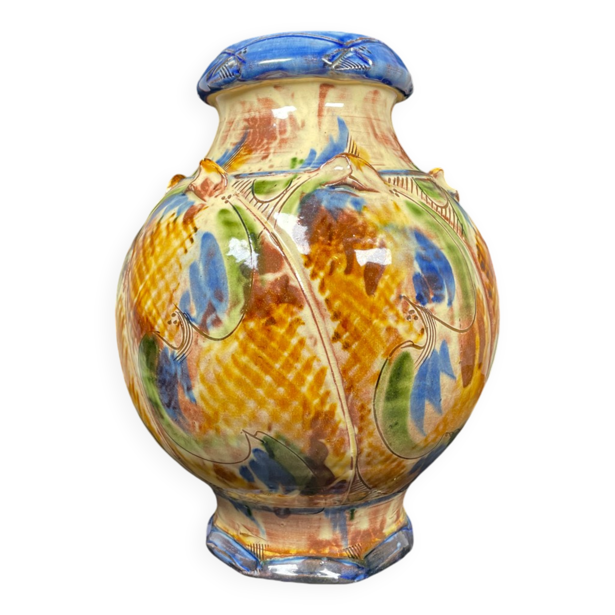 Large signed colorful vase