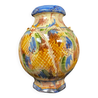 Large signed colorful vase