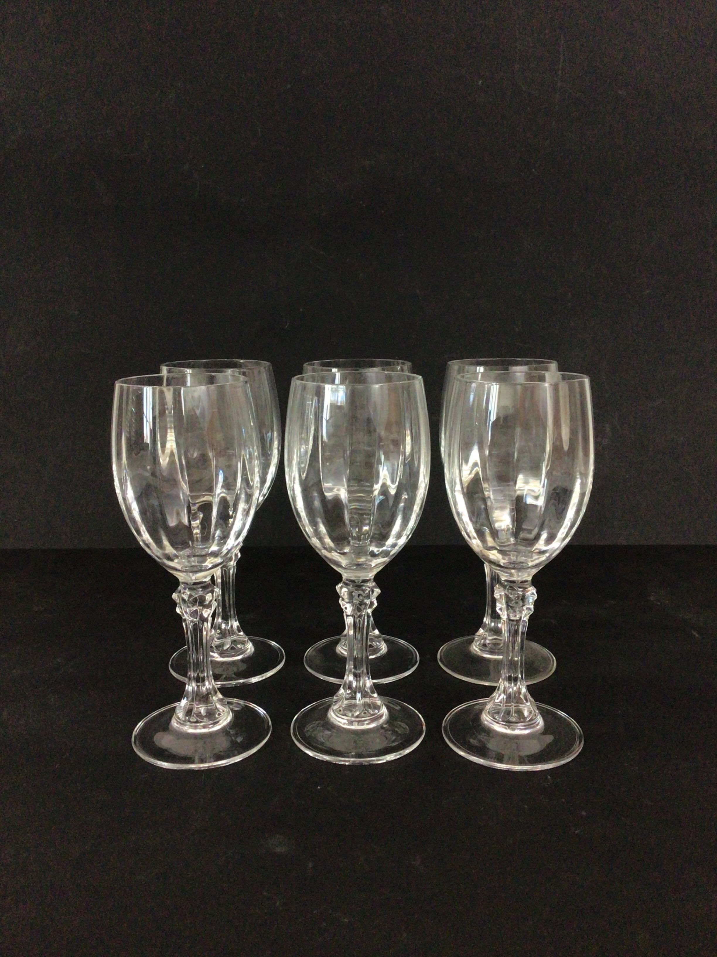 Set of 6 crystal wine glasses