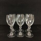 Set of 6 crystal wine glasses