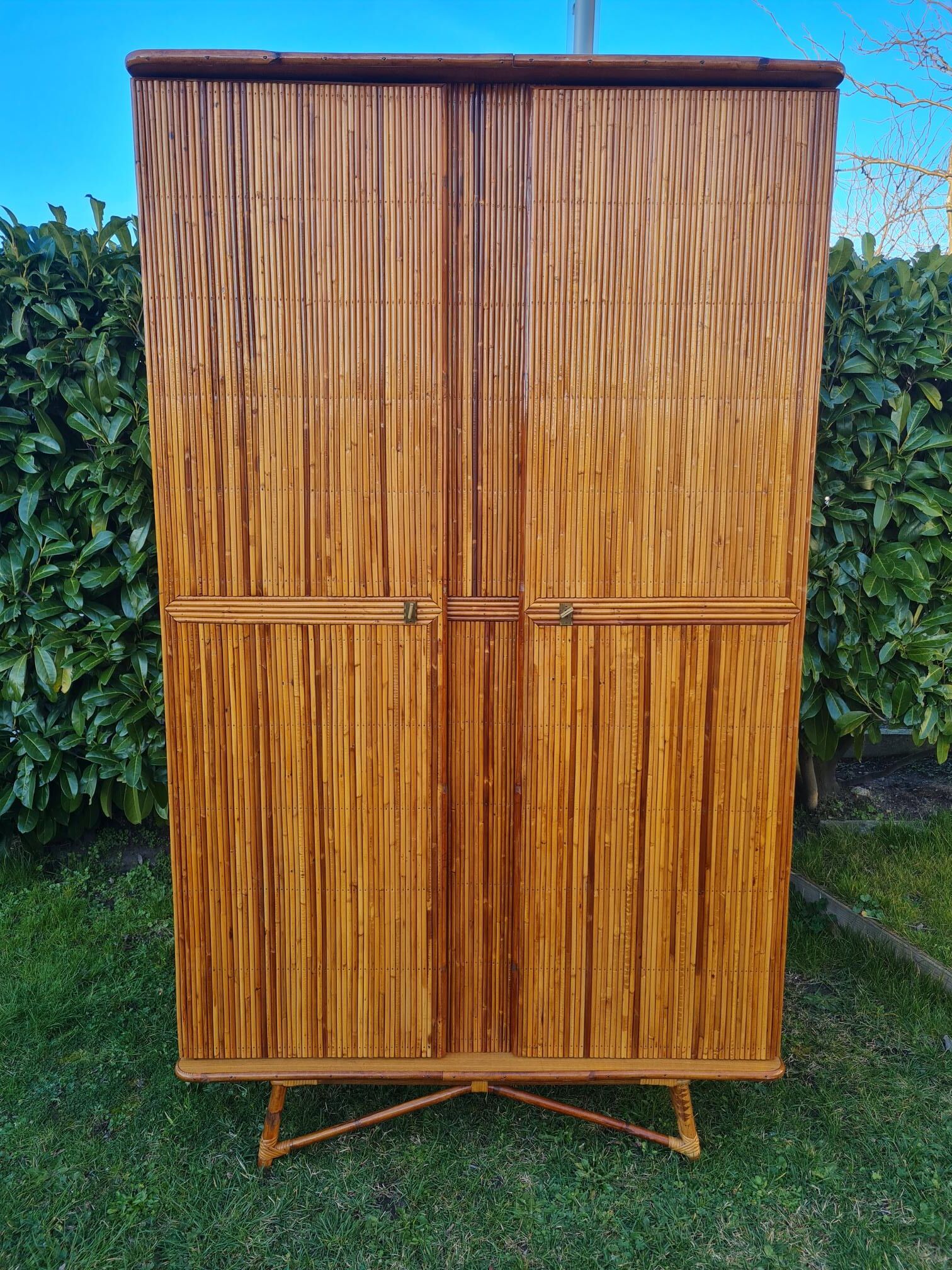 Rattan marquetry cabinet