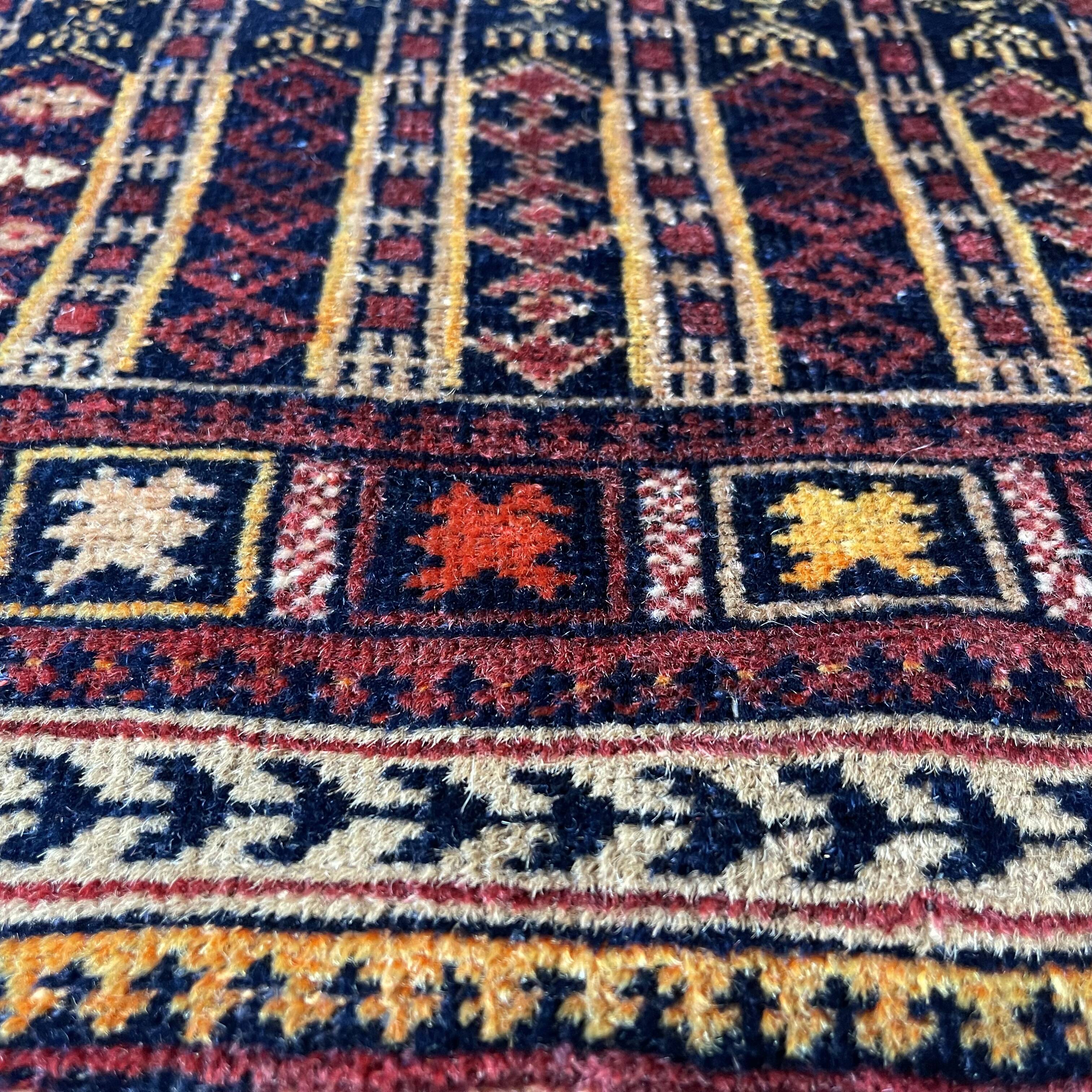Vintage afghan belouch  rug ,feiner handgeknüpfter orientteppich afghan belutsch teppich, 140 x 86cm