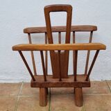 Vintage solid wood magazine rack, 1960s, Scandinavian style