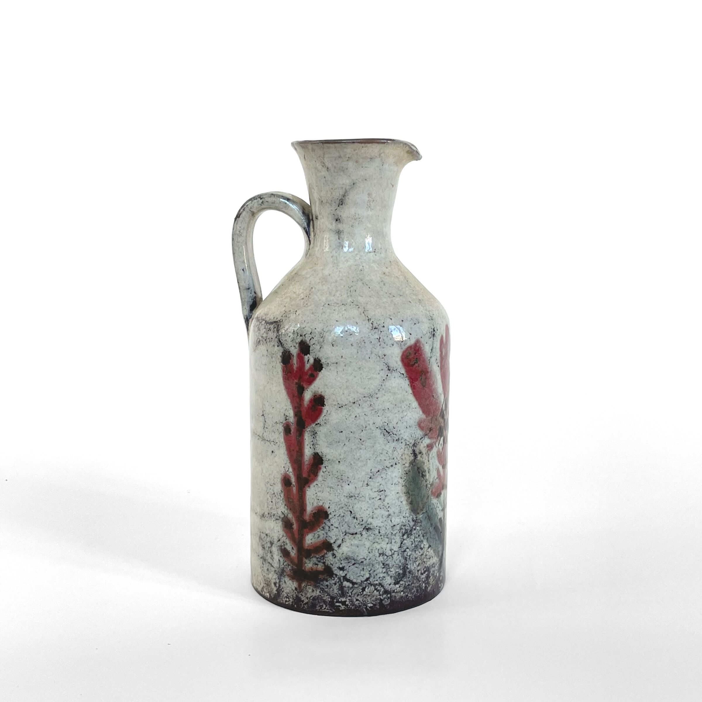 Ceramic pitcher by Gustave Reynaud, Atelier le Mûrier, Vallauris, circa 1960