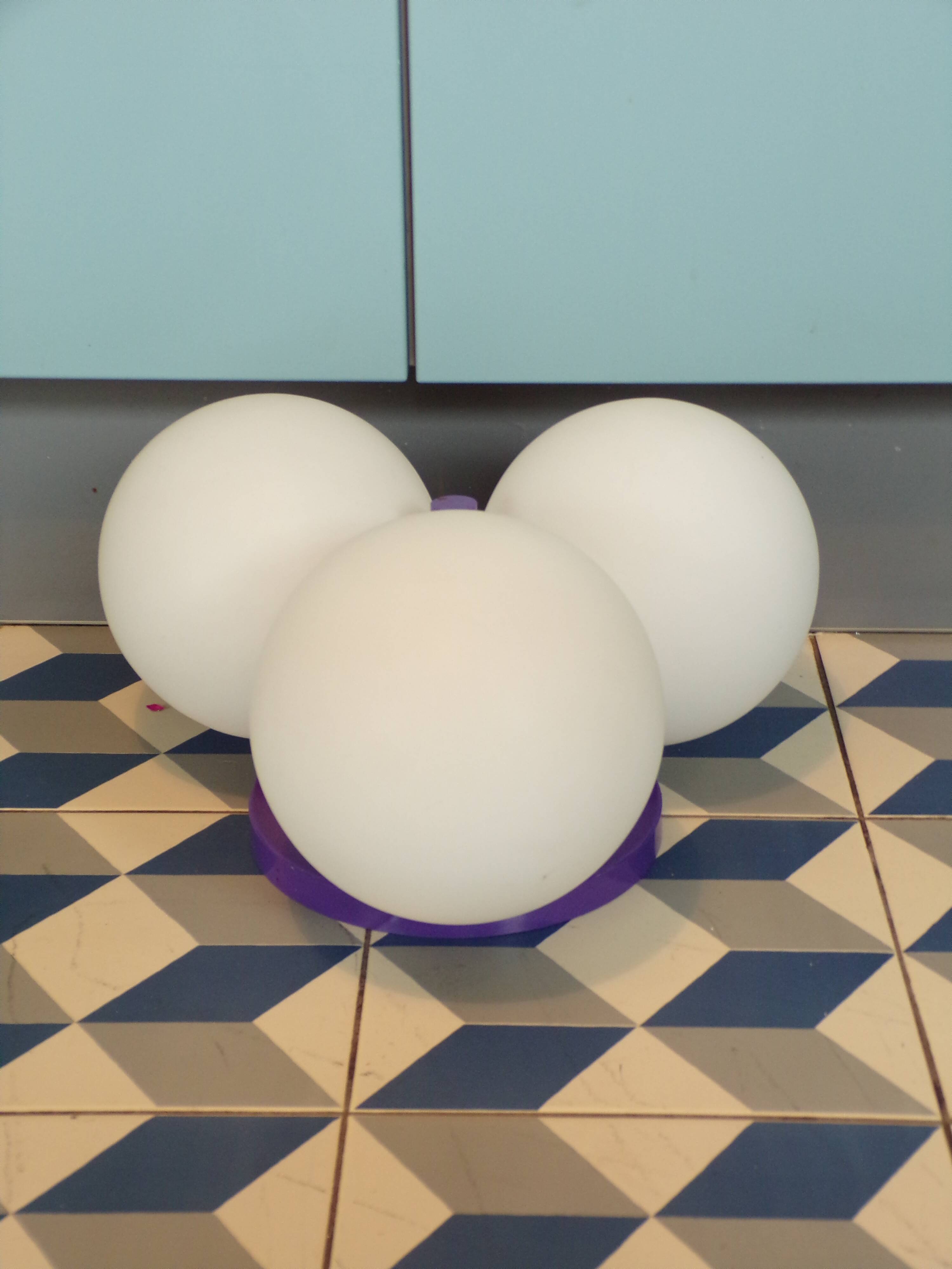 Italian ceiling light 3 lights 1970 purple