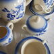 Flower decorated earthenware coffee service