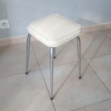 Vintage leather and chrome stool