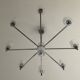 Vintage Italian chandelier from the 60s in chromed metal and glass