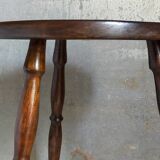 Vintage turned solid wood tripod stool