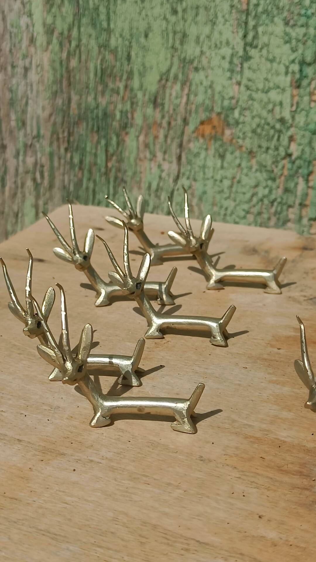 Handcrafted brass gazelle knife rests x12