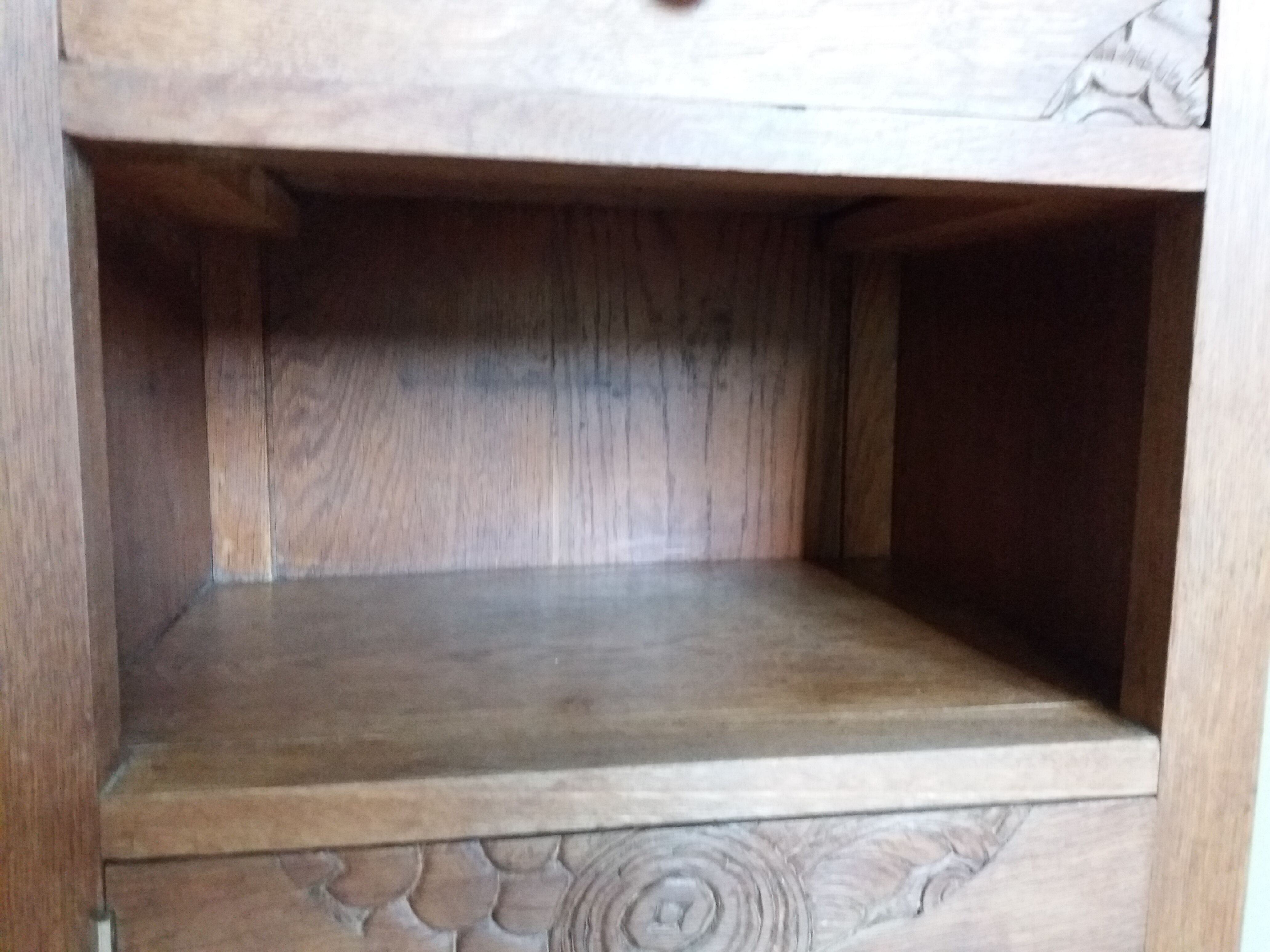 Art deco bedside table marble and wood