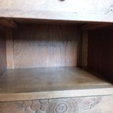 Art deco bedside table marble and wood