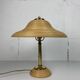 Pencil reed rattan bamboo and brass table lamp, Italy, 1970s