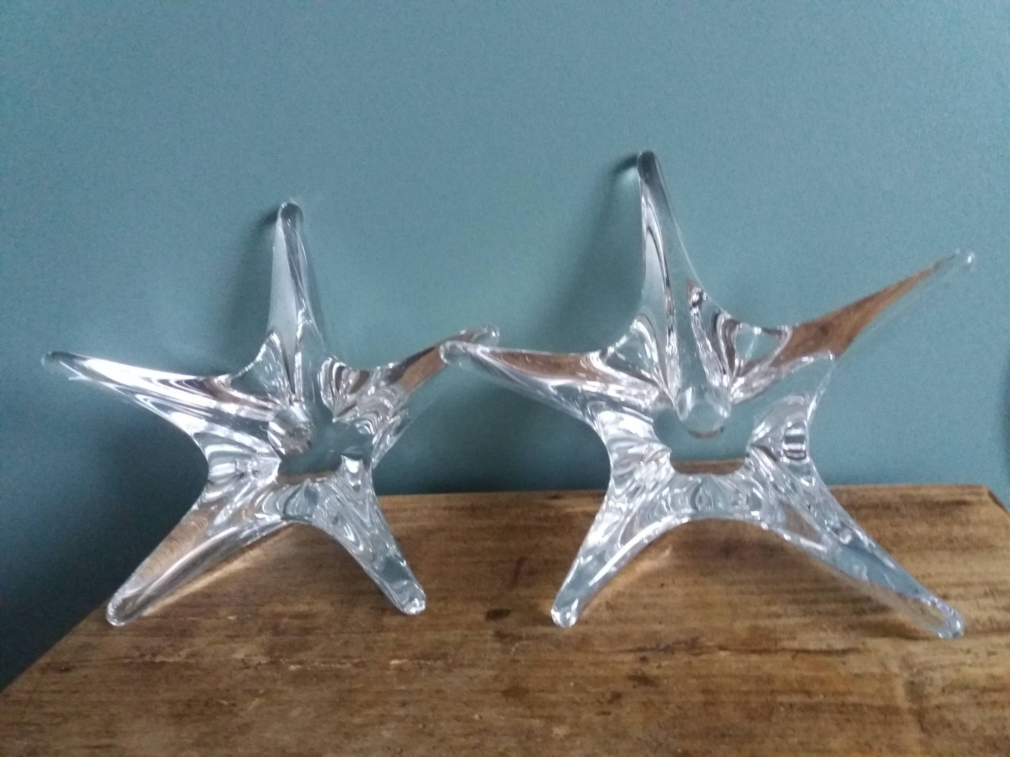 Bougeoirs cristal Daum France étoile de mer