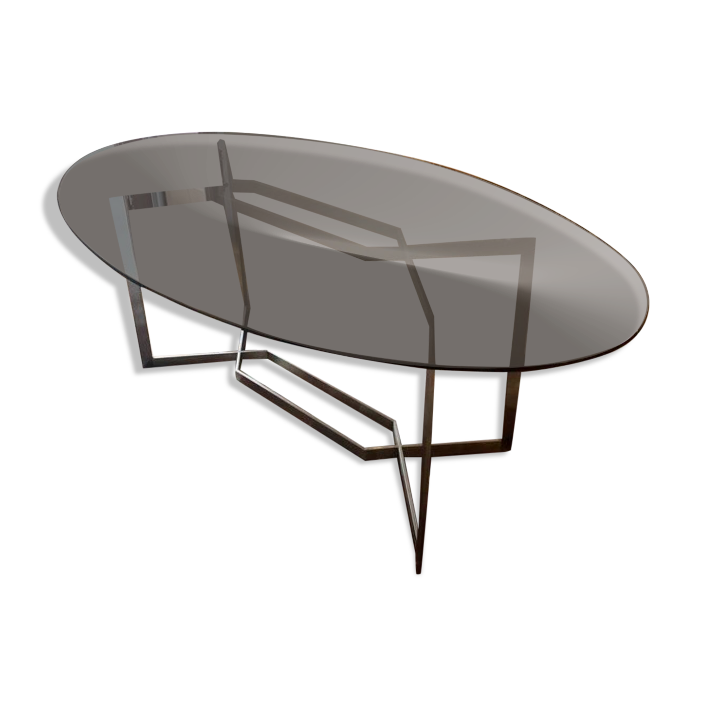 Smoked glass dining table for 8 people