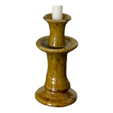 Bougeoir chandelier de Tamegroute céramique émaillé jaune ocre M H25cm