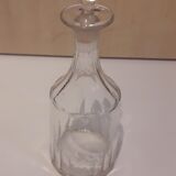 Art Deco carafon with hand-engraved glass liquor with cap