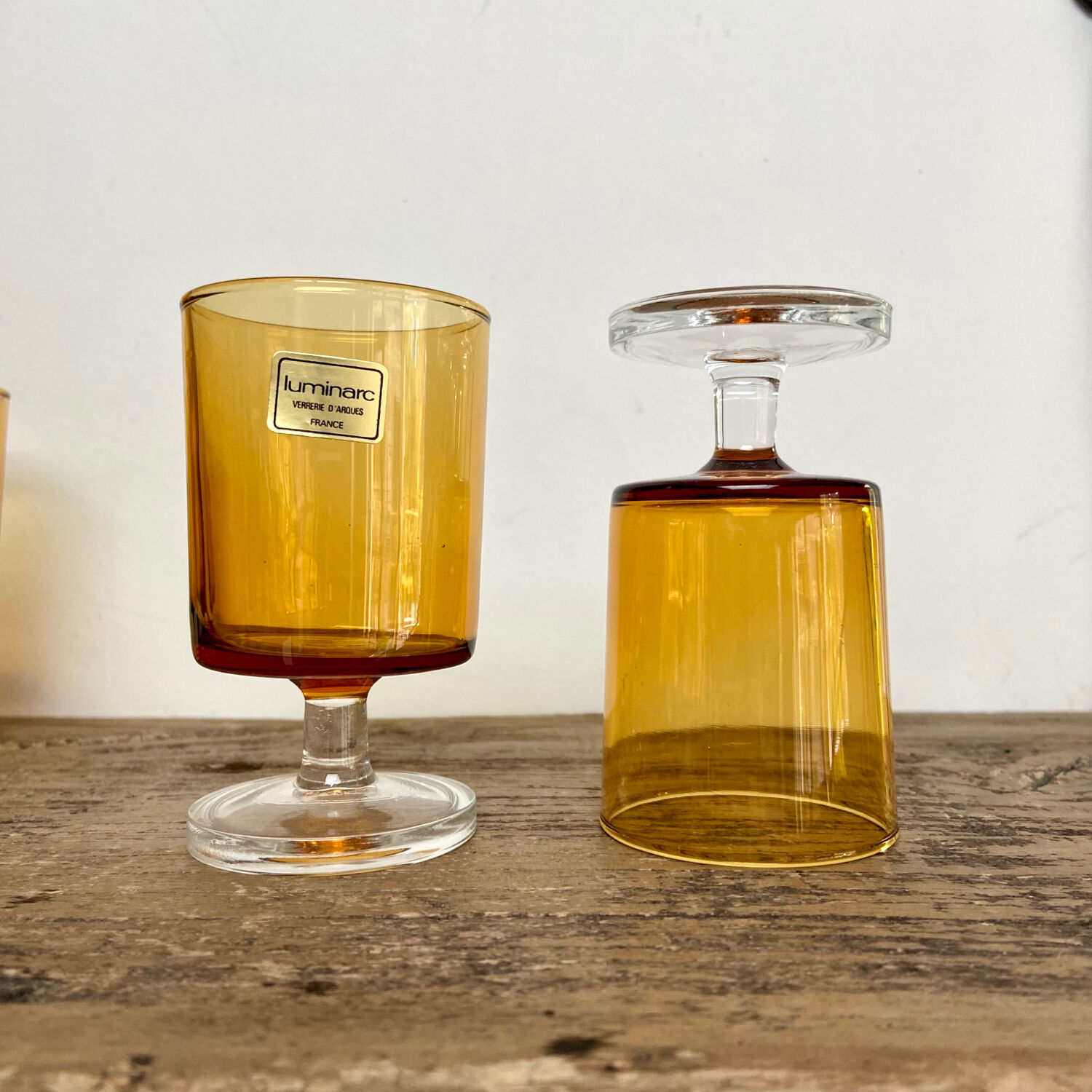 6 petits verres ambrés luminarc france