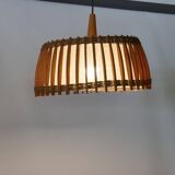 Plafonnier design en teck, années 60-70