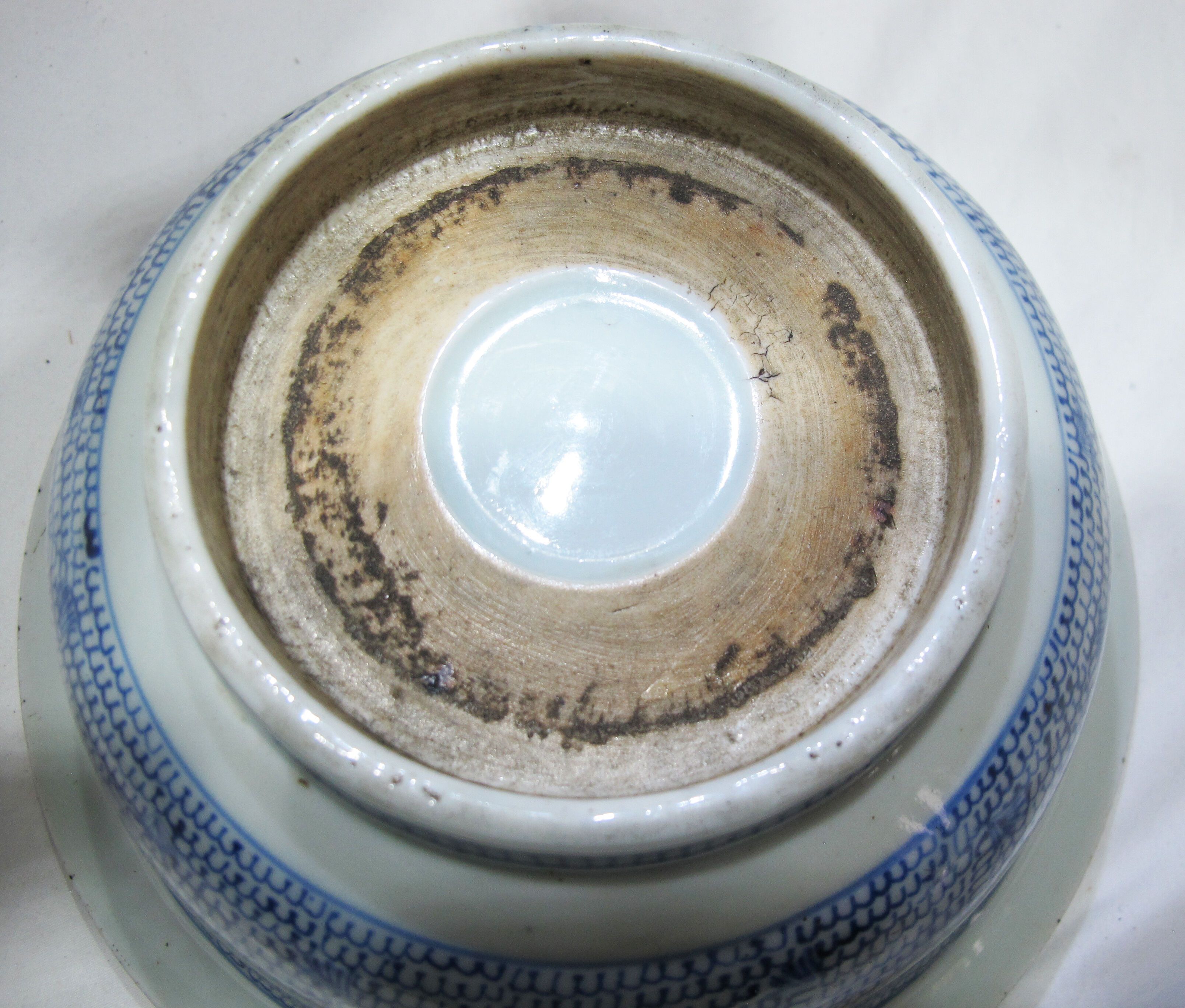 Cache pot bleu blanc Chinois Chine 18è siècle