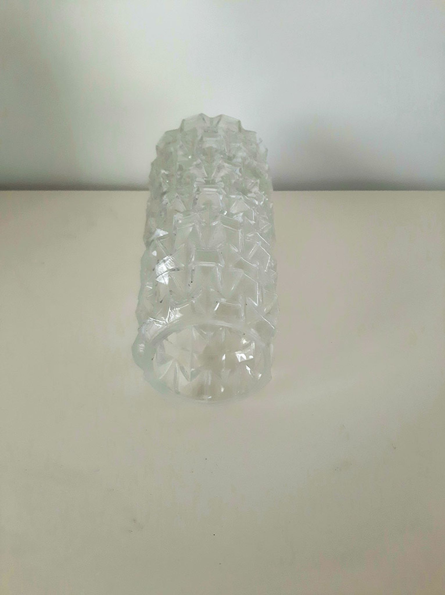 Glass lampshade, chandelier flute, year 60 70, pressed glass, embossed glass