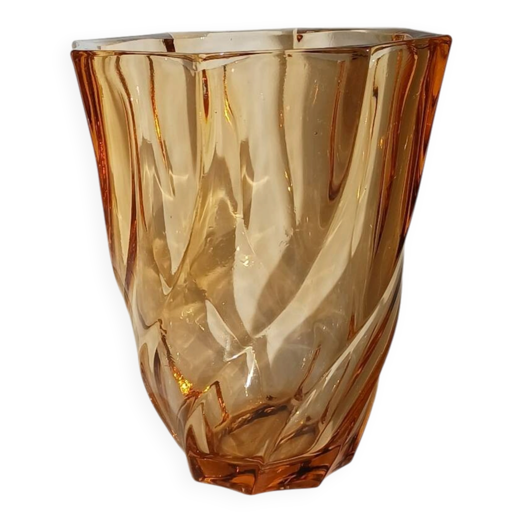 Twisted glass vase