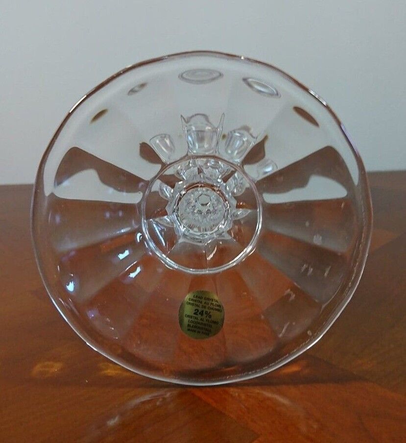 Crystal candle holder on foot decoration drapery made in italy