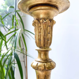 Louis XVI column floor lamp in gilded wood