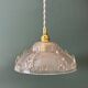 Vintage frosted glass pendant light (DF1)