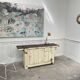 Small 1900 workbench with beautiful light patina