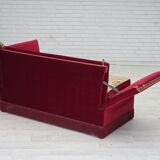 1970s, Danish "Spanish" sofa, furniture velour, ash wood legs.