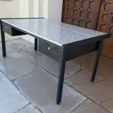 large metal, wood & granite desk, 1980