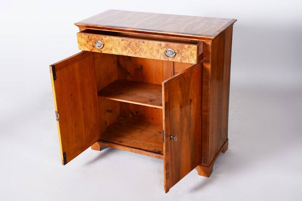 Biedermeier Cabinet in Walnut, Czech, 1840s