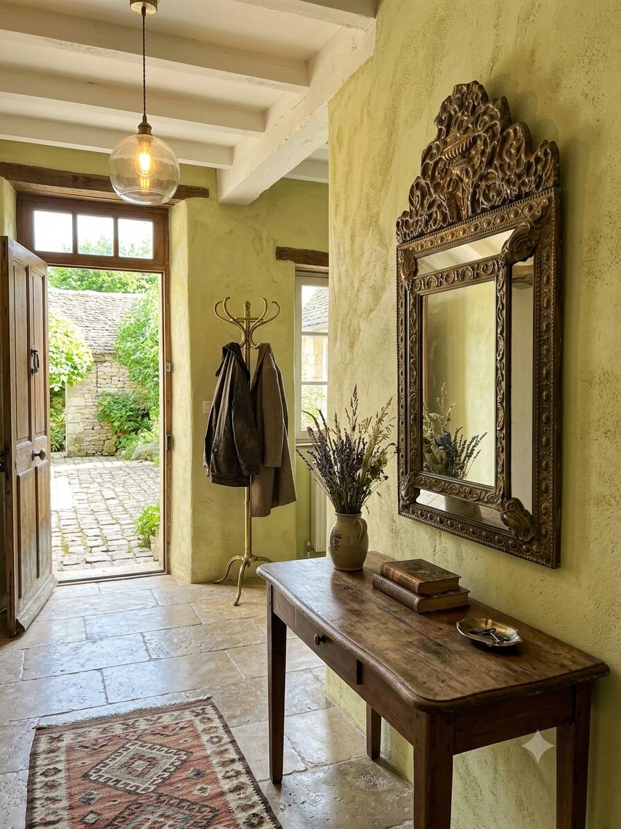 Miroir en laiton à parcloses du XIXe