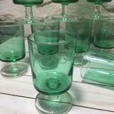 12 Vintage cavalier glasses green color ht 9 cm luminarc France