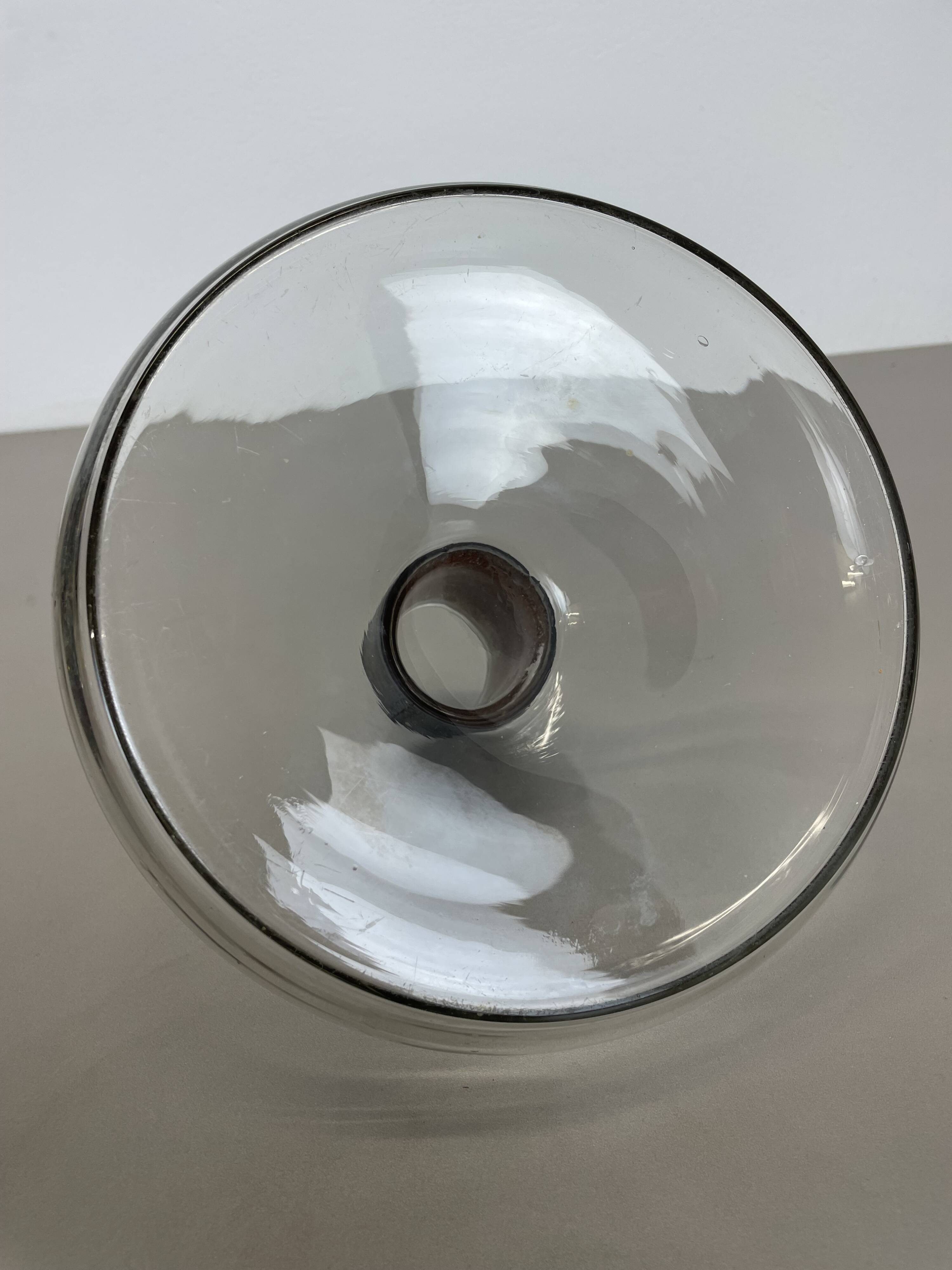 Large glass decanter element with leather Handle by Carl Auböck, Austria, 1950s