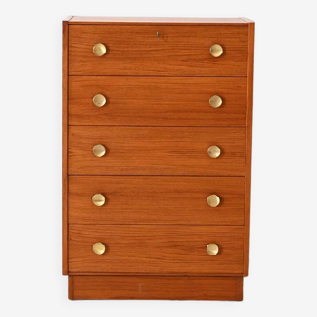 Retro chest of drawers with metal handles