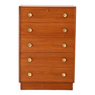 Retro chest of drawers with metal handles