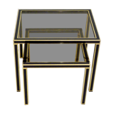 Pair of black & gold trundle tables 1970'