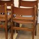Series of 6 vintage Maison Regain chairs in leather and wood, 1960s