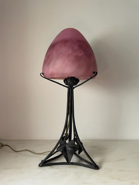 Art Deco lamp glass paste&/ wrought iron