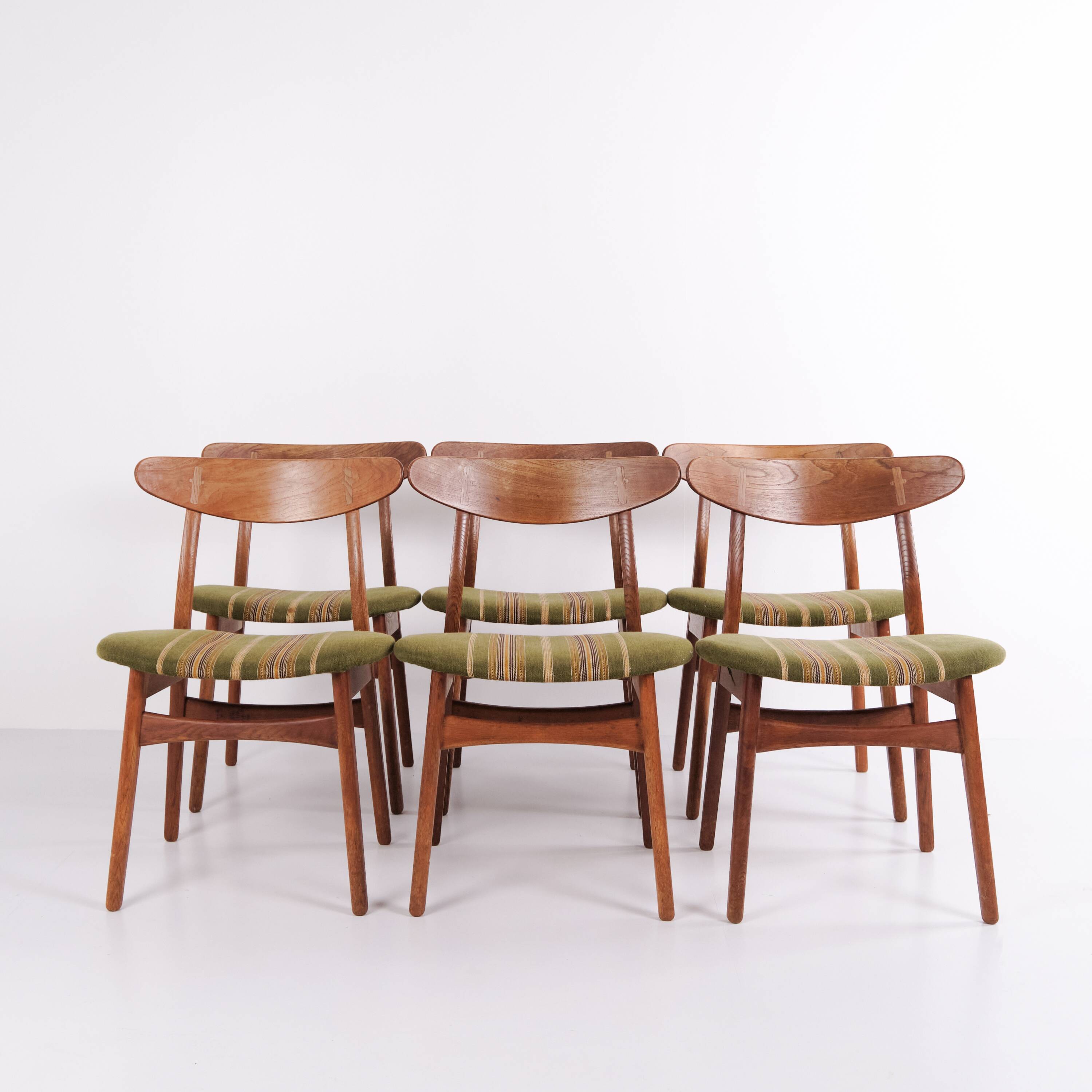Set of 6 dining chairs – Hans J. Wegner – Model CH30 – Teak & Oak – 1950s