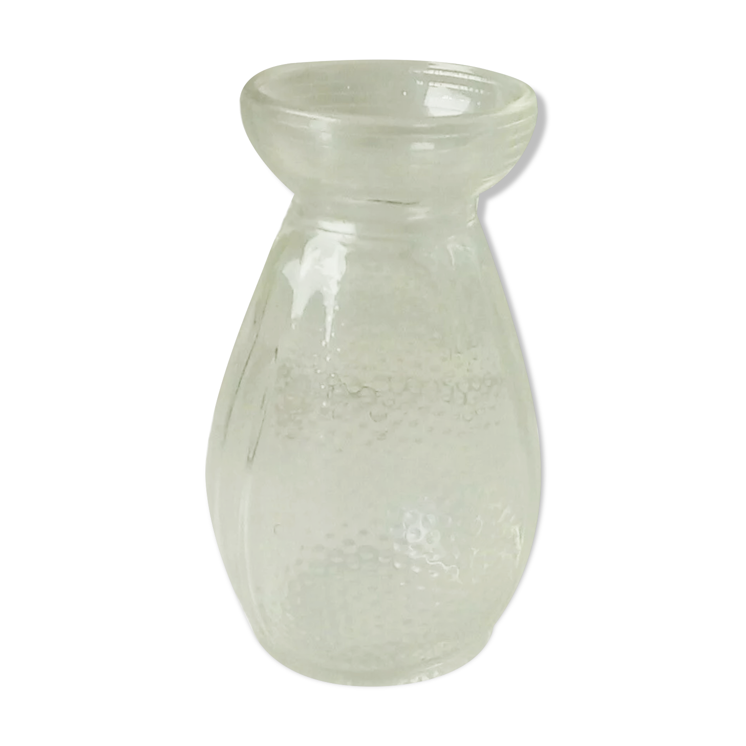 Glass hyacinth vase molded art deco era