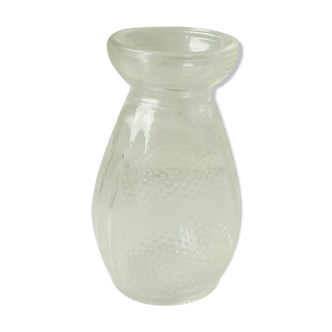 Glass hyacinth vase molded art deco era