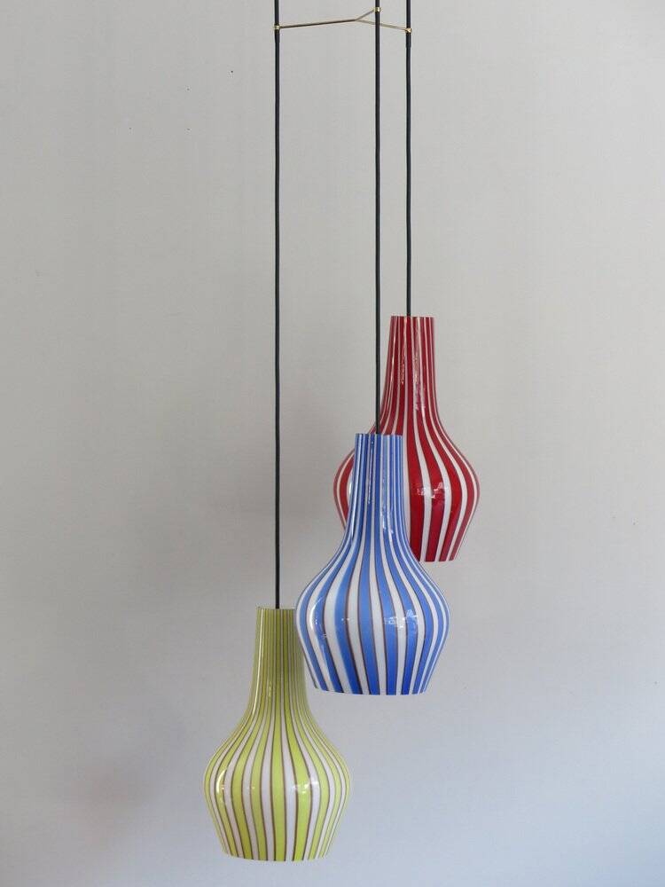 Italian Glass Pendant Lamp by Flavio Poli for Seguso Vetri Darte, 1950s