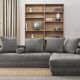 Canapé d'angle KOPENHAGA gris, design scandinave