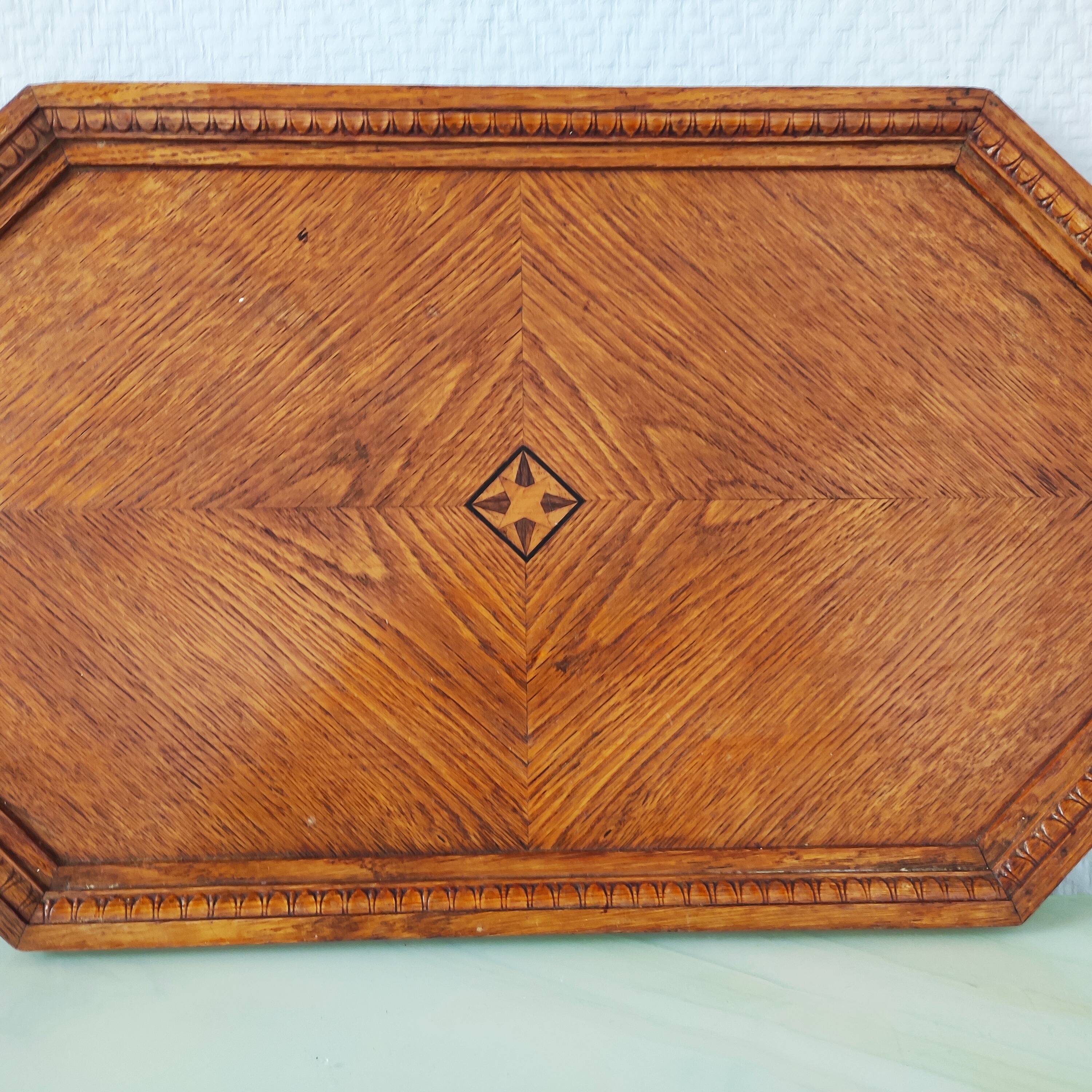 Art Deco wooden serving tray