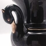 Foot lamp in Black ceramic baluster, 80s